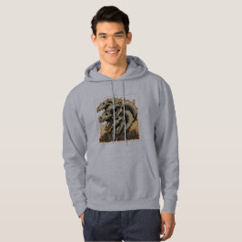 Jättelik Skelettal Kaiju Monster Stad Hoodie