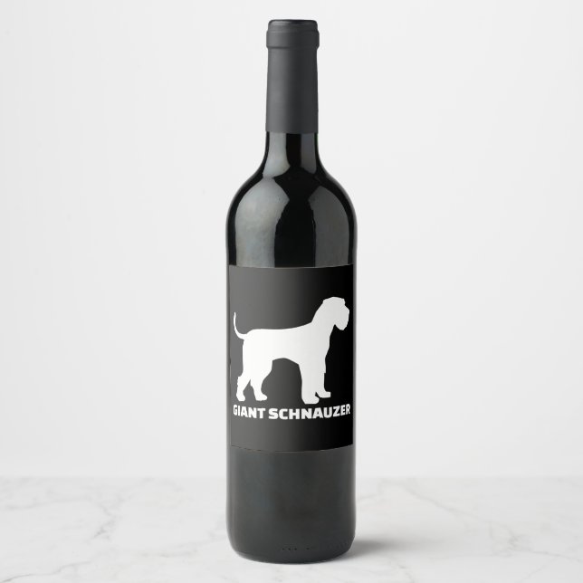 jättelika schnauzer-premie vinflaska etikett (Framsida)