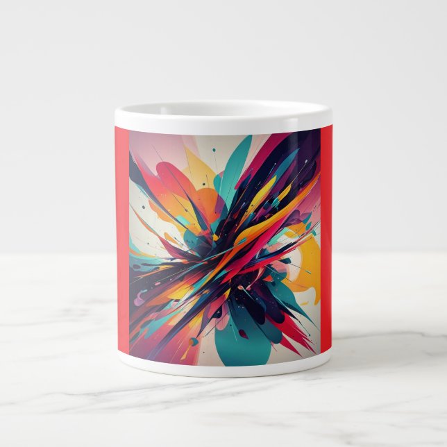 JätteMugg, 20oz (Färgexplosion-2) Jumbo Mugg (Framsidan)