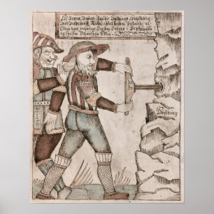 Jätten Baugi som övertalas av Odin Poster