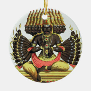Jätten Ravana (färglithoen) Julgransprydnad Keramik