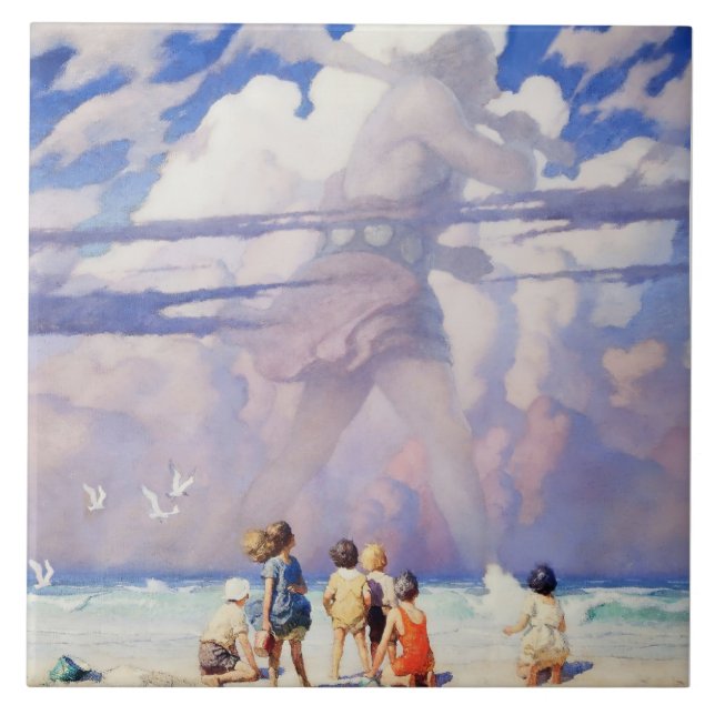 “Jätten” Sago-konst av NC Wyeth Kakelplatta (Framsidan)