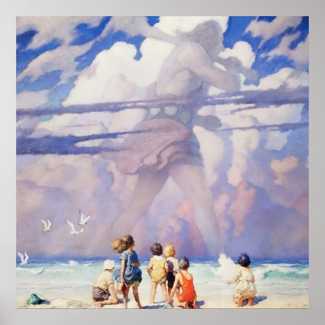 “Jätten” Sago-konst av NC Wyeth Poster (Framsidan)