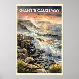 Jättens orsak Northern Ireland Retro Resa Poster