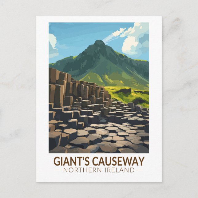 Jättens stig Northern Ireland Illustration Vykort (Framsida)
