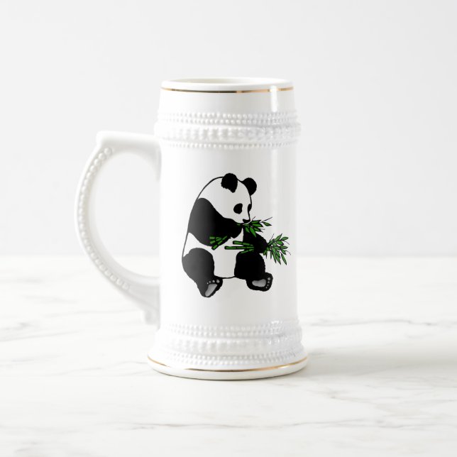 Jättepanda äter bambu sejdel (Vänster)