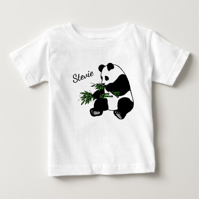 Jättepanda äter bambunamn   t shirt (Framsida)