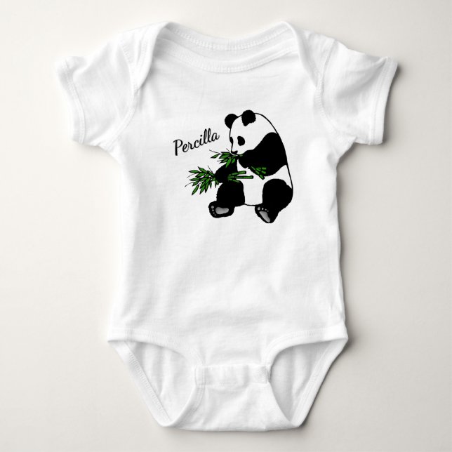 Jättepanda äter bambunamn   t shirt (Framsida)