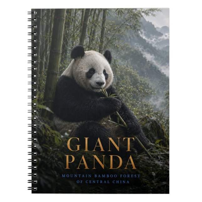 Jättepanda Bambu Skog DJUR Anteckningsbok (Framsidan)