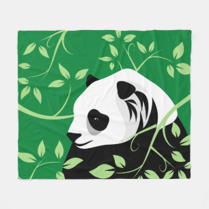 Jättepanda bland blad fleecefilt