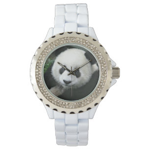 Jättepanda i lugn grön äng armbandsur