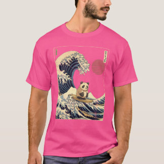 Jättepanda Kanagawa Japansk Surfingvåg rolig T Shirt