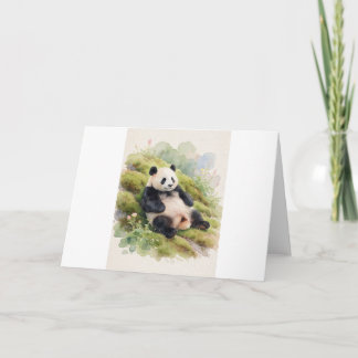 Jättepanda som sover på den mossiga bergssluttning kort