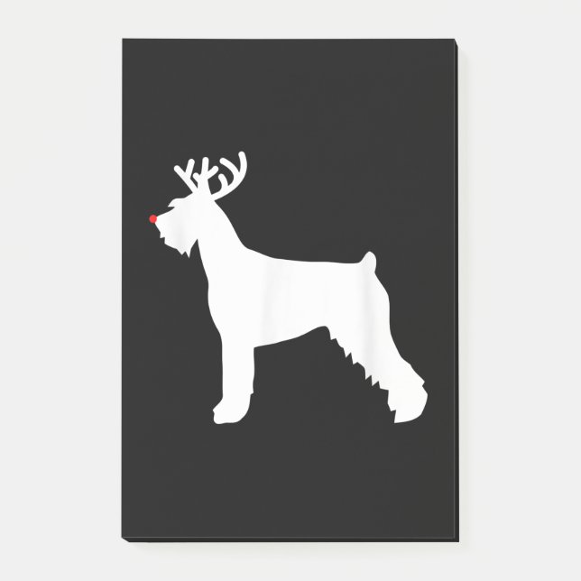 jätteschnauzer reindeer christmas hund post-it block (Framsida)