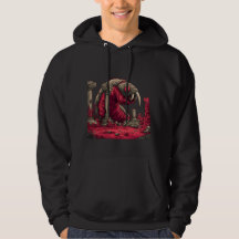 Jättestor röd utomjording mask Orm Monster Hoodie