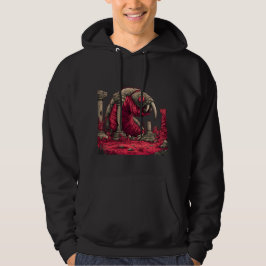 Jättestor röd utomjording mask Orm Monster Hoodie