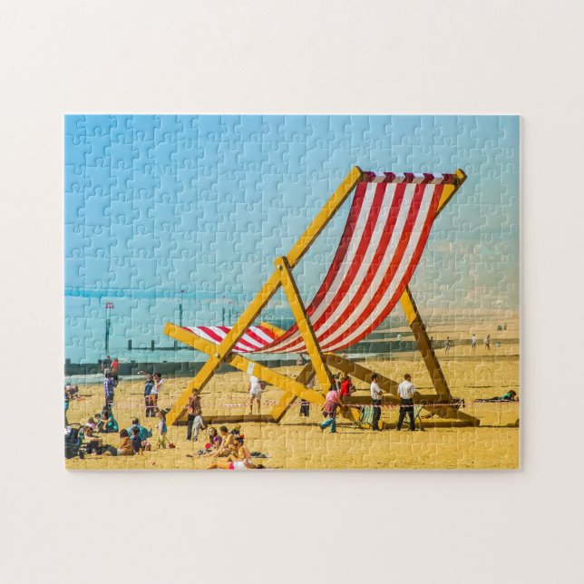 Jättevilstol på Bournemouth-stranden. Pussel (Horisontell)