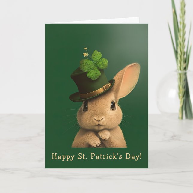 Jaunty Bunny Redo till St. Patrick's Day Helgkort (Framsida)
