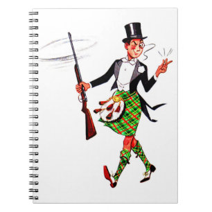 jaunty Scotsman med gevär Anteckningsbok Med Spiral