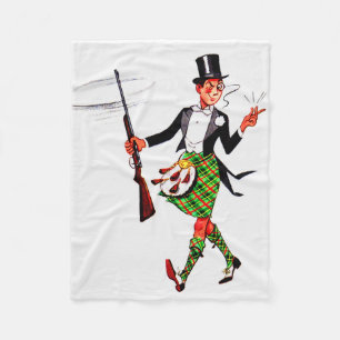 jaunty Scotsman med gevär Fleecefilt
