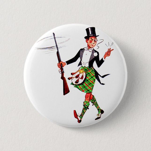 jaunty Scotsman med gevär Knapp (Framsida)