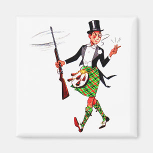 jaunty Scotsman med gevär Magnet
