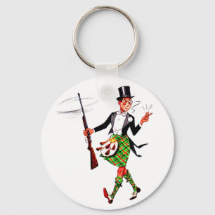 jaunty Scotsman med gevär Nyckelring