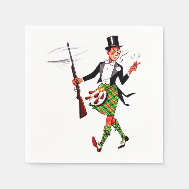 jaunty Scotsman med gevär Pappersservett (Framsidan)