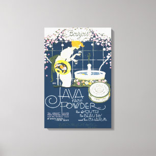 Java Ansikte Powder Vintage Cosmetics Bathroom Ad Canvastryck