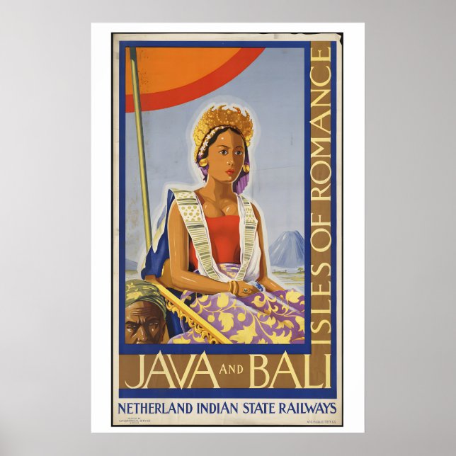 Java Bali Indonesien Romansöar Vintage Poster (Framsidan)