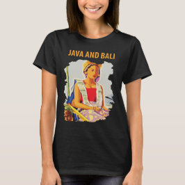 Java Bali Indonesien Traditionell Blå Resa T Shirt