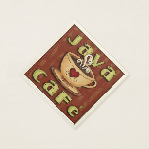 Java Cafe Coffee papper napkins Pappersservett