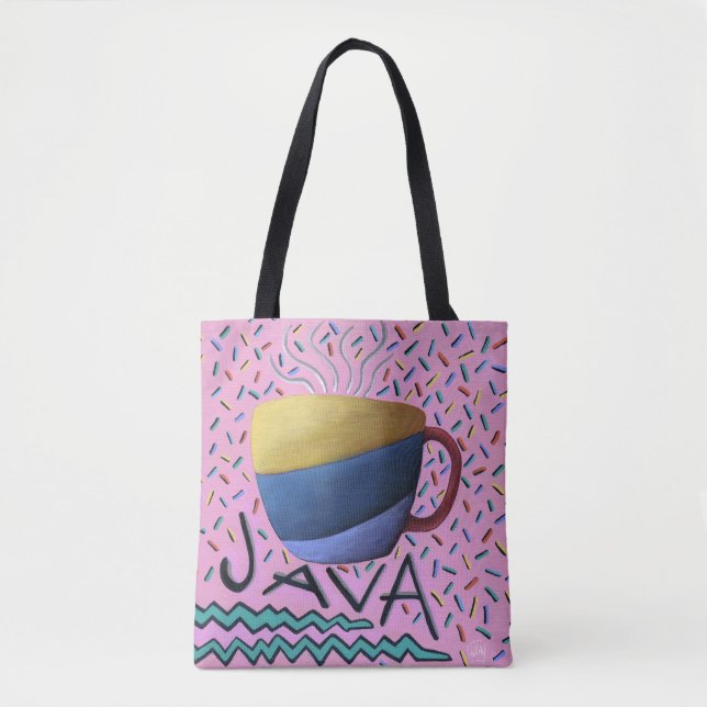 Java Coffee Tote Bag Tygkasse (Framsida)