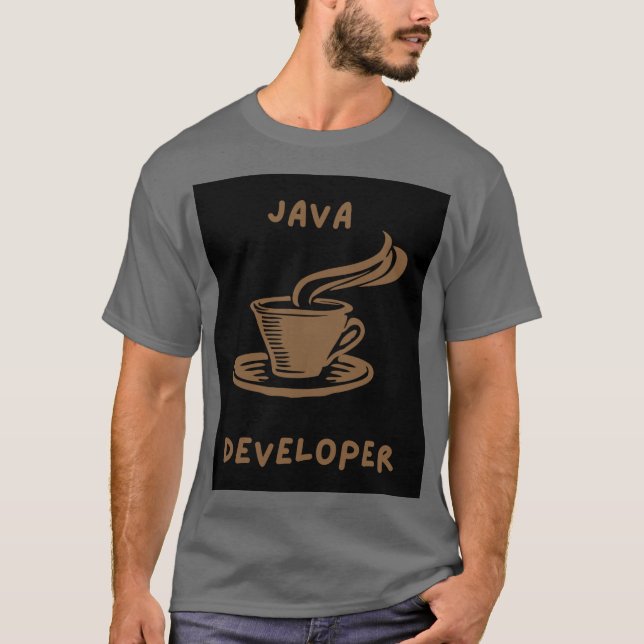 Java Developer Grått Manar T-Shirt (Framsida)