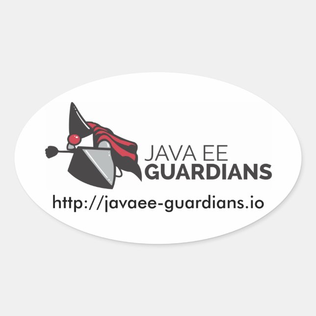 Java EE Guardians Sticker Ovalt Klistermärke (Framsida)