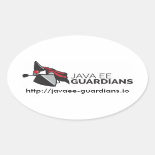 Java EE Guardians Sticker Ovalt Klistermärke