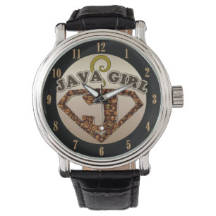 Java Girl Coffee Humor Wrist Watch Armbandsur