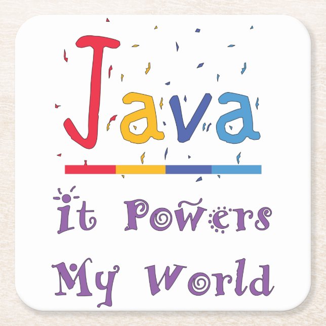 Java har kraft i min värld underlägg papper kvadrat (Framsidan)