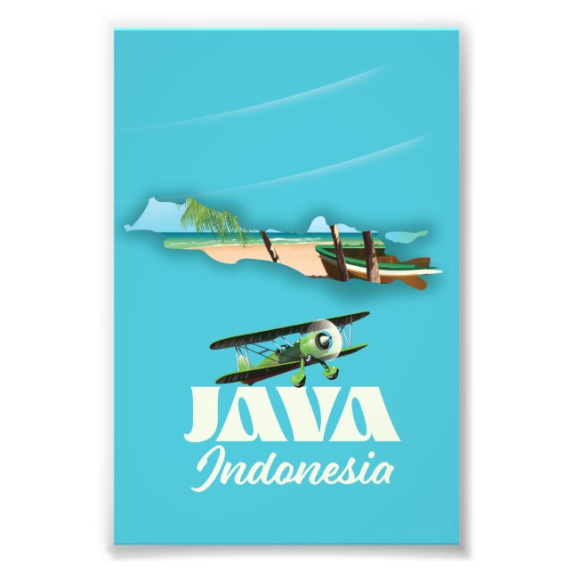 Java indonesia karta fototryck (Framsidan)