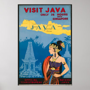 Java Indonesia Vintage resor Poster