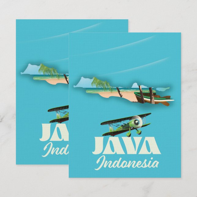 Java Indonesien karta (Fram/baksida)