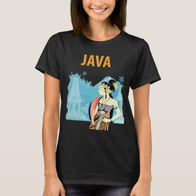 Java Indonesien Tempelturism Resa T Shirt (Framsida)