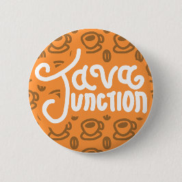 Java Junction Coffee and Bean Button Orange Knapp