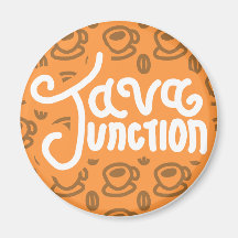 Java Junction Coffee och Bean Magnet Orange