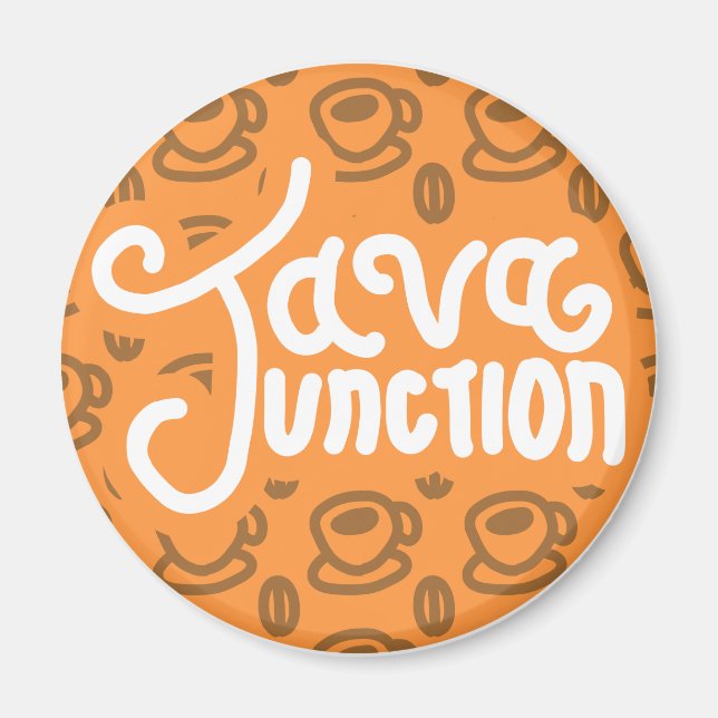 Java Junction Coffee och Bean Magnet Orange (Framsidan)