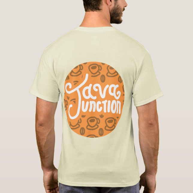 Java Junction Coffee och Bean Shirt Orange Back T Shirt (Baksida)
