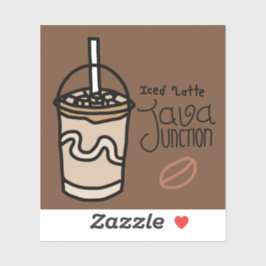 Java Junction Iced Latte-symbol med text Klistermärken