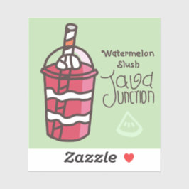 Java Junction Watermelon Slush Sticker med text Klistermärken