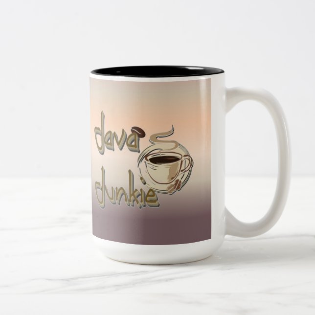 Java Junkie Coffee Älskare Brown Tone Mugg (Höger)