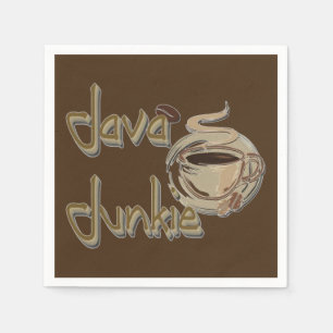 Java Junkie Coffee Älskare Mörk Brown Napkins Pappersservett